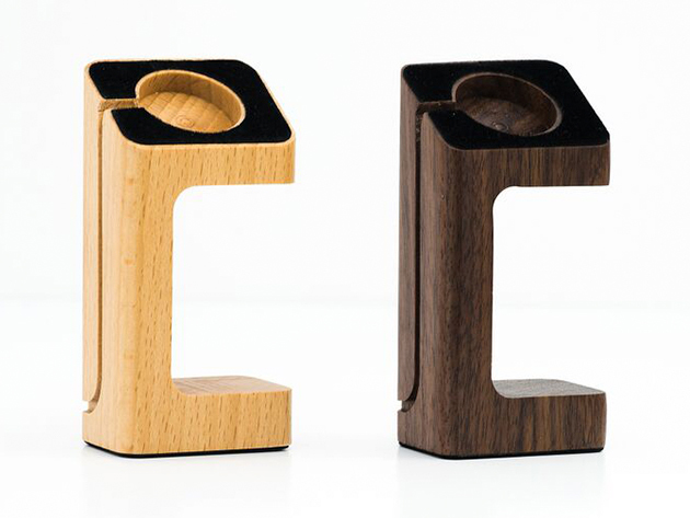 Natural-Wood Apple Watch Charging Stand (Oak)